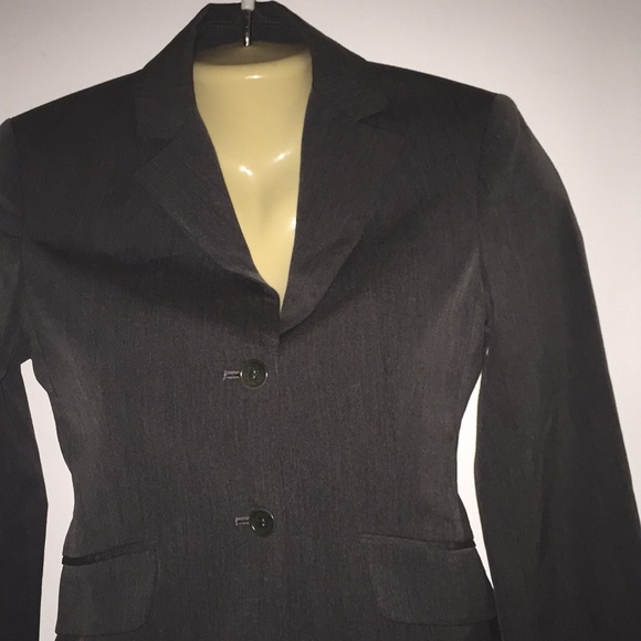 BCBG MaxAzria Charcoal gray blazer skirt suit - Picture 3 of 7